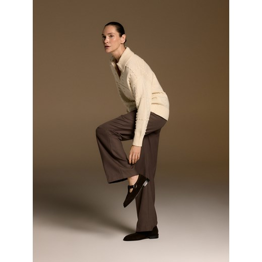 Reserved - Zamszowe loafersy z klamrą - ciemnobrązowy Reserved 41 Reserved