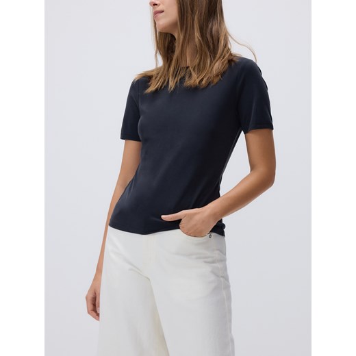 Reserved - T-shirt z modalem - ciemnoszary ze sklepu Reserved w kategorii Bluzki damskie - zdjęcie 186405353