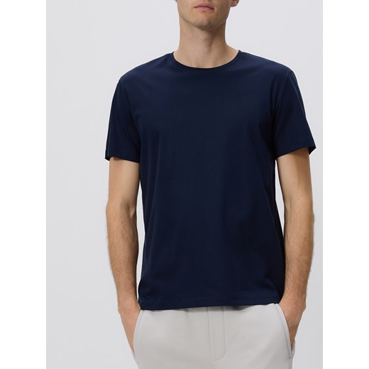 Reserved - T-shirt regular z modalem - granatowy ze sklepu Reserved w kategorii T-shirty męskie - zdjęcie 186405404