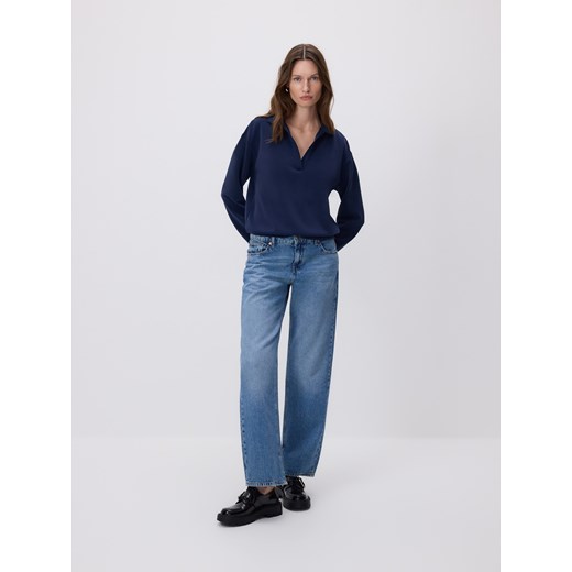 Reserved - Bluza z modalem - granatowy ze sklepu Reserved w kategorii Bluzy damskie - zdjęcie 186405511