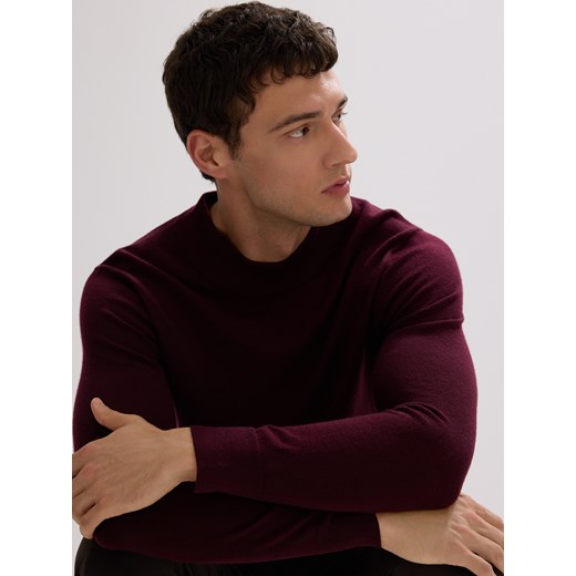 Reserved - Sweter z wełny merino - bordowy ze sklepu Reserved w kategorii Swetry męskie - zdjęcie 186405704