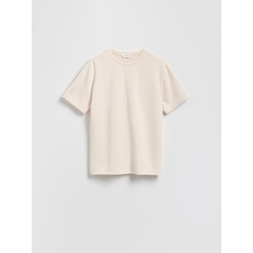 Reserved - T-shirt regular z modalem - beżowy ze sklepu Reserved w kategorii T-shirty męskie - zdjęcie 186405942
