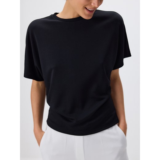 Reserved - T-shirt oversize z modalem - czarny ze sklepu Reserved w kategorii Bluzki damskie - zdjęcie 186406423