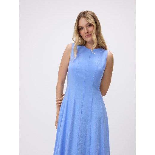 Reserved - Sukienka midi z modalem - niebieski ze sklepu Reserved w kategorii Sukienki - zdjęcie 186406510