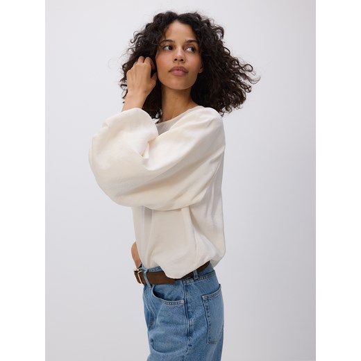 Reserved - Bluzka z modalu - złamana biel ze sklepu Reserved w kategorii Bluzki damskie - zdjęcie 186406623