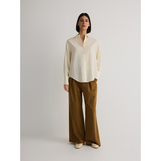 Reserved - Koszula z modalem - złamana biel Reserved S Reserved promocyjna cena