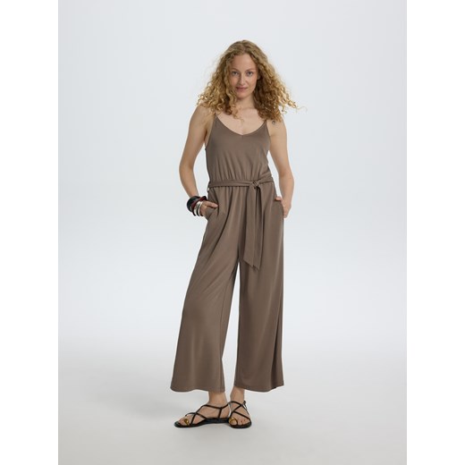 Reserved - Kombinezon z modalem - brązowy ze sklepu Reserved w kategorii Kombinezony damskie - zdjęcie 186407421