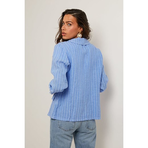 Le Monde du Lin Lniany blezer w kolorze błękitnym Le Monde Du Lin 40/42 okazyjna cena Limango Polska