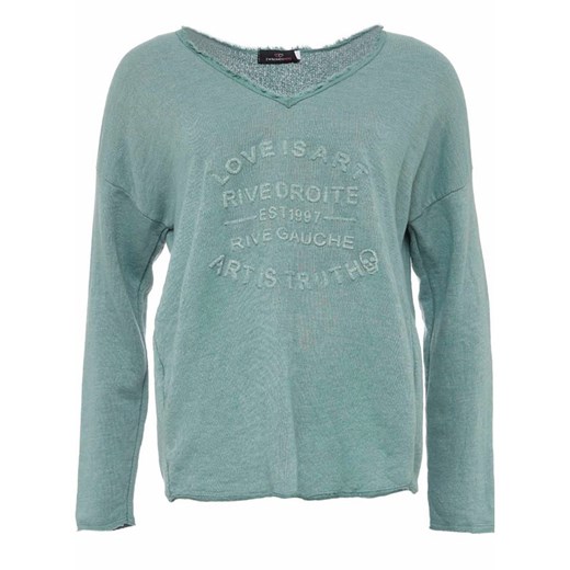 Zwillingsherz Bluza &quot;Love is Art&quot; w kolorze turkusowym Zwillingsherz S/M Limango Polska promocyjna cena