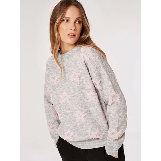 Apricot Sweter w kolorze jasnoszaro-jasnoróżowym XL promocyjna cena Limango Polska