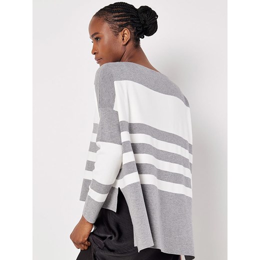 Apricot Sweter w kolorze szaro-białym S Limango Polska okazja