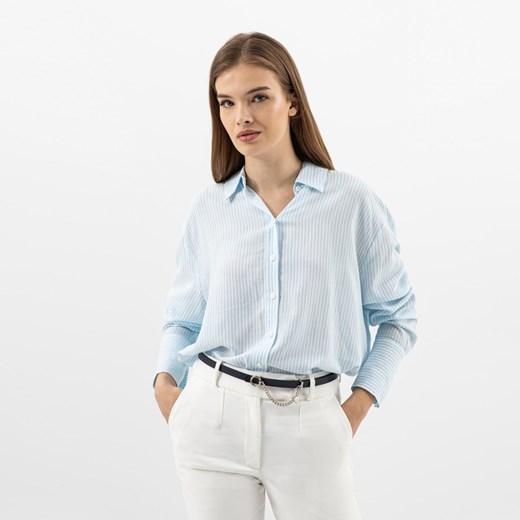 Wojas Dwustronny Pasek Damski Granatowo-Biały Z Ozdobnym Łańcuszkiem ze sklepu Wojas w kategorii Paski damskie - zdjęcie 186408244