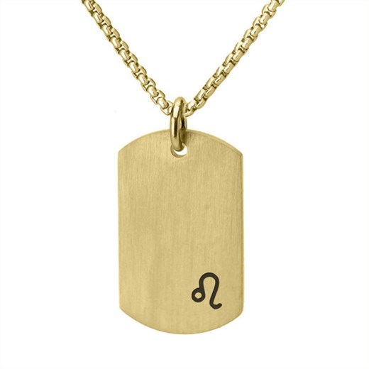Zodiak złoty naszyjnik nieśmiertelnik na łańcuszku ze znakiem zodiaku męski Lew ze sklepu manoki.pl w kategorii Bransoletki - zdjęcie 186408393