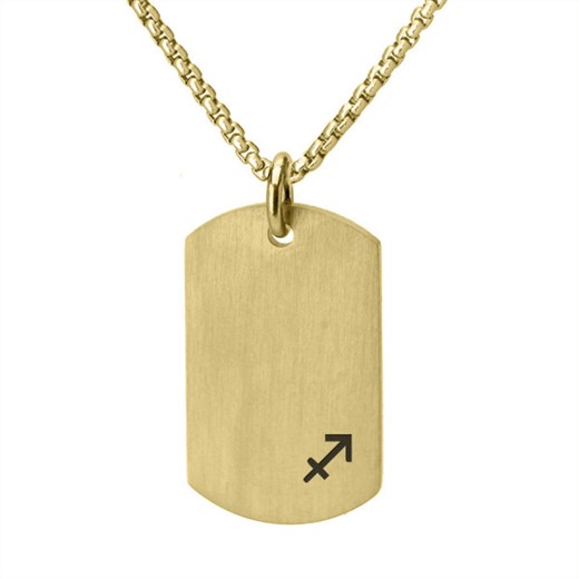 Zodiak złoty naszyjnik nieśmiertelnik na łańcuszku ze znakiem zodiaku męski Strzelec ze sklepu manoki.pl w kategorii Bransoletki - zdjęcie 186408400