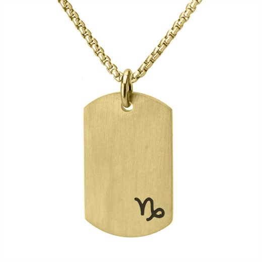 Zodiak złoty naszyjnik nieśmiertelnik na łańcuszku ze znakiem zodiaku męski Koziorożec ze sklepu manoki.pl w kategorii Bransoletki - zdjęcie 186408403