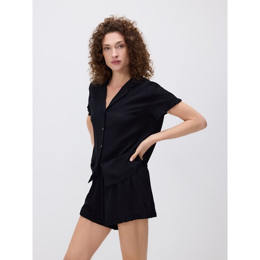 Reserved - Dwuczęściowa piżama z wiskozy - czarny ze sklepu Reserved w kategorii Piżamy damskie - zdjęcie 186409143