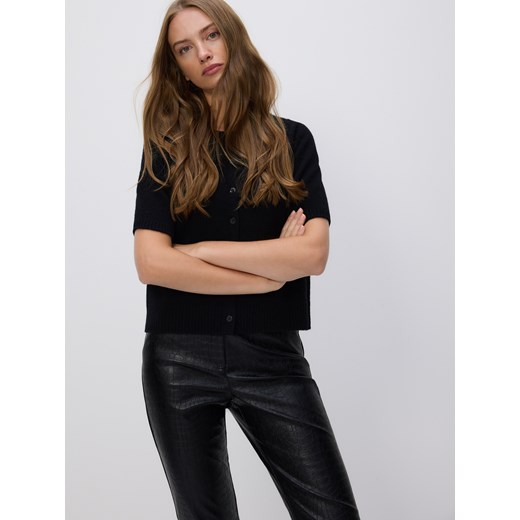 Reserved - Wełniany kardigan - czarny ze sklepu Reserved w kategorii Swetry damskie - zdjęcie 186409321