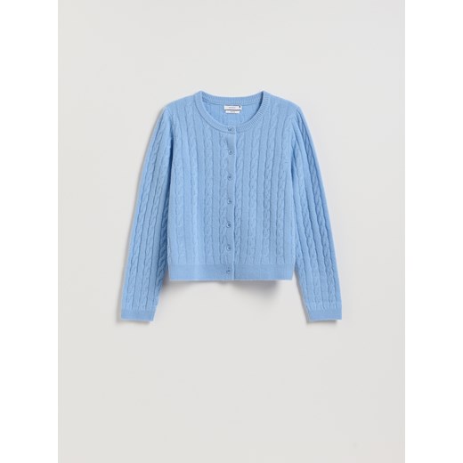 Reserved - Wełniany kardigan - jasnoniebieski ze sklepu Reserved w kategorii Swetry damskie - zdjęcie 186409433