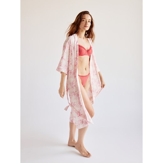 Reserved - Wzorzysty szlafrok z wiskozy - pastelowy róż ze sklepu Reserved w kategorii Szlafroki damskie - zdjęcie 186409600