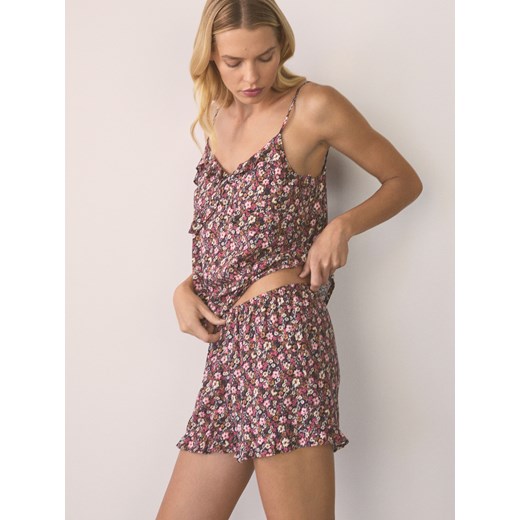 Reserved - Wzorzysta piżama dwuczęściowa - ciemnofioletowy ze sklepu Reserved w kategorii Piżamy damskie - zdjęcie 186409692