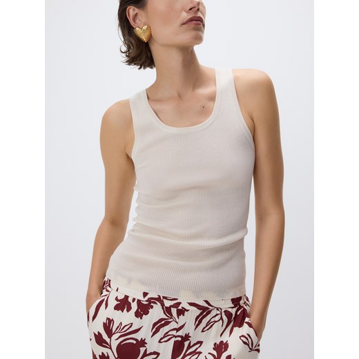 Reserved - Top z wełny i jedwabiu - złamana biel ze sklepu Reserved w kategorii Bluzki damskie - zdjęcie 186409793