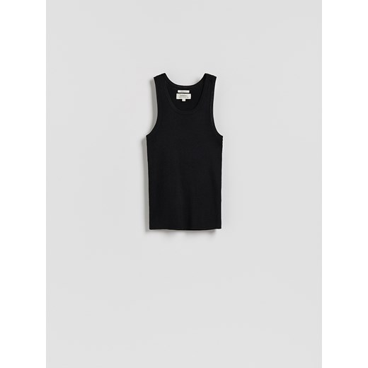 Reserved - Top z wełny i jedwabiu - czarny ze sklepu Reserved w kategorii Bluzki damskie - zdjęcie 186409804