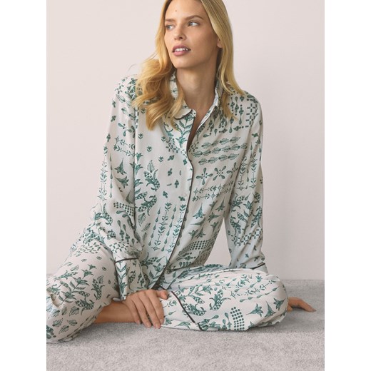 Reserved - Dwuczęściowa piżama ze wzorem - wielobarwny ze sklepu Reserved w kategorii Piżamy damskie - zdjęcie 186409851