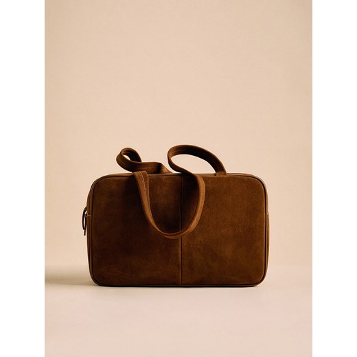 Reserved - Skórzana torebka na ramię - brązowy ze sklepu Reserved w kategorii Torby Shopper bag - zdjęcie 186409973