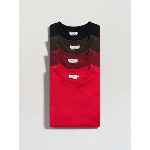 Reserved - T-shirt regular z merceryzowanej bawełny - czerwony ze sklepu Reserved w kategorii Bluzki damskie - zdjęcie 186409993