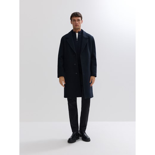 Reserved - Płaszcz z wełną - granatowy ze sklepu Reserved w kategorii Płaszcze męskie - zdjęcie 186410694
