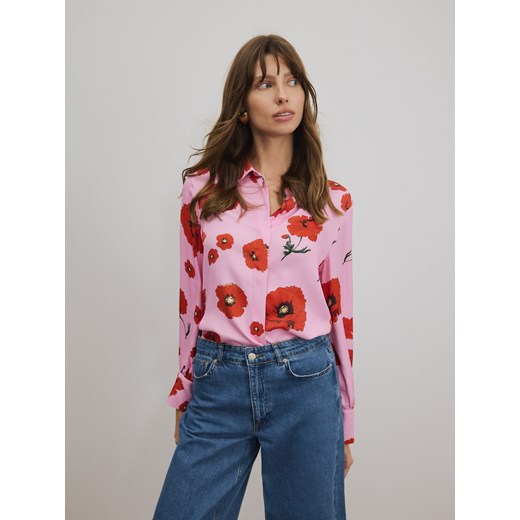 Reserved - Wiskozowa koszula w kwiaty - różowy ze sklepu Reserved w kategorii Koszule damskie - zdjęcie 186411154