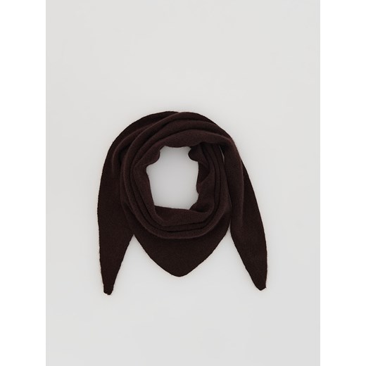 Reserved - Wełniana apaszka - ciemnobrązowy ze sklepu Reserved w kategorii Szaliki i chusty damskie - zdjęcie 186411470