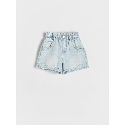 Reserved - Jeansowe szorty paperbag - niebieski ze sklepu Reserved w kategorii Spodenki dziewczęce - zdjęcie 186411492