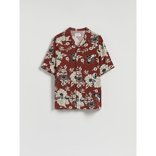 Reserved - Wzorzysta koszula comfort fit - karminowy ze sklepu Reserved w kategorii Koszule męskie - zdjęcie 186411894