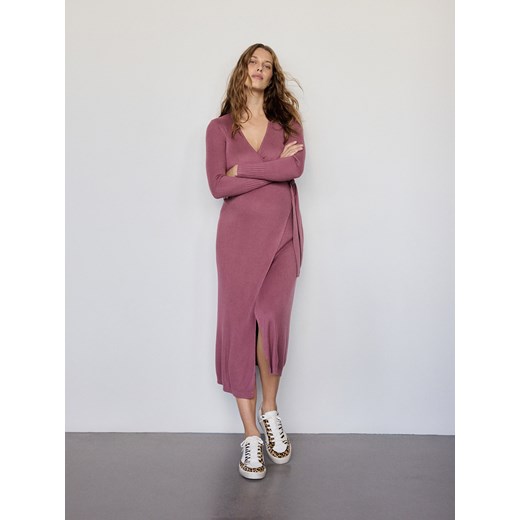 Reserved - Sukienka z wiskozy - brudny róż ze sklepu Reserved w kategorii Sukienki - zdjęcie 186412021