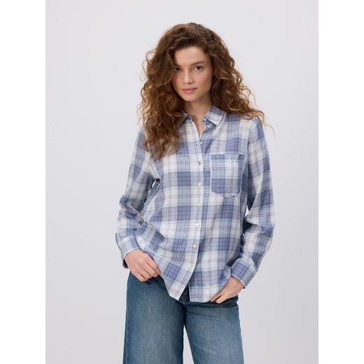 Reserved - Koszula w kratę z wiskozy - lawendowy ze sklepu Reserved w kategorii Koszule damskie - zdjęcie 186412164