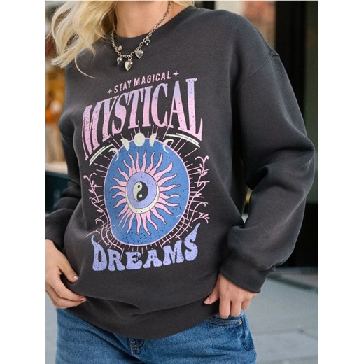 Sinsay - Bluza crewneck - szary ze sklepu Sinsay w kategorii Bluzy damskie - zdjęcie 186413682
