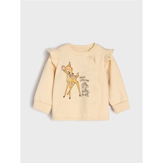 Sinsay - Bluza z falbankami zapinana na zatrzaski Bambi - beżowy - id: 812FW-80X - marki Sinsay - 186413770 Sinsay - Bluza z falbankami zapinana na zatrzaski Bambi - beżowy ze sklepu Sinsay w kategorii Bluzy i swetry - zdjęcie 186413770