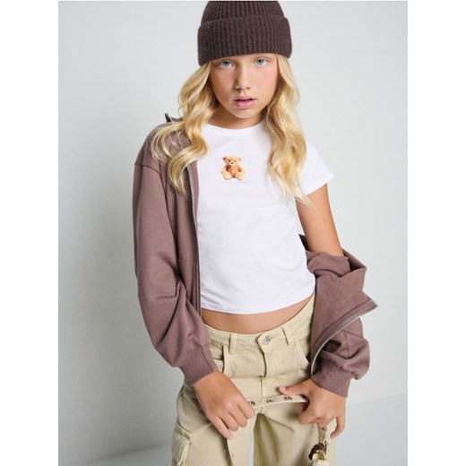 Sinsay - Bluza z kapturem na zamek - brązowy - id: 996CE-88X - marki Sinsay - 186413792 Sinsay - Bluza z kapturem na zamek - brązowy ze sklepu Sinsay w kategorii Bluzy dziewczęce - zdjęcie 186413792