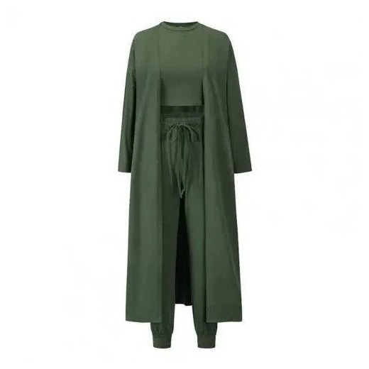 3-częściowy komplet odzieży domowej z kardiganem - Zielony S ze sklepu Intimica.pl w kategorii Komplety i garnitury damskie - zdjęcie 186413940