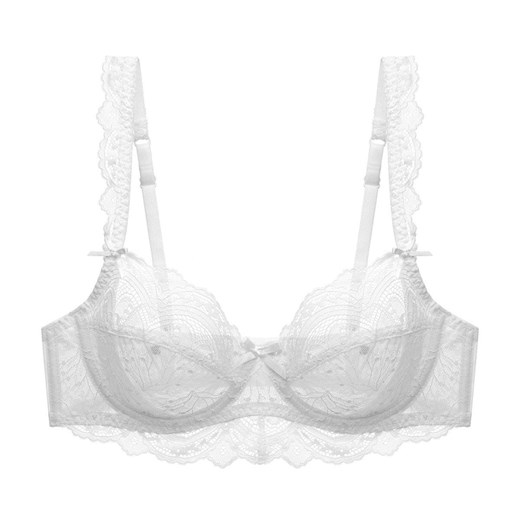Biustonosz koronkowy z falbankami - Biały 70A ze sklepu Intimica.pl w kategorii Biustonosze - zdjęcie 186414711