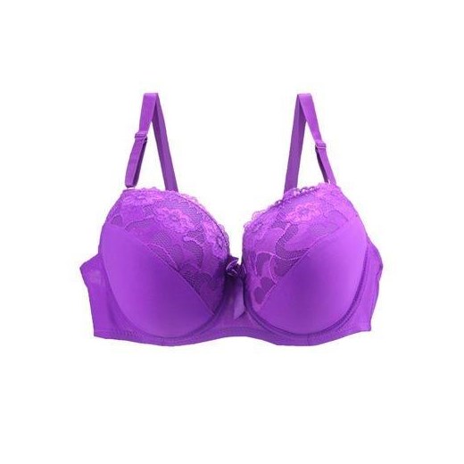 Biustonosz push-up z kokardką - Fioletowy 75B ze sklepu Intimica.pl w kategorii Biustonosze - zdjęcie 186414813