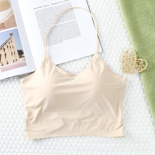 Biustonosz sportowy bez pleców - Beżowy Uniwersalny ze sklepu Intimica.pl w kategorii Biustonosze - zdjęcie 186414853