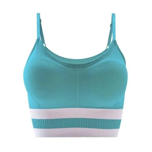 Biustonosz sportowy z paskami - Zielony Uniwersalny ze sklepu Intimica.pl w kategorii Biustonosze - zdjęcie 186414922