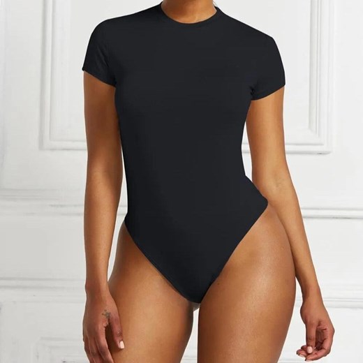Body klasyczne z krótkim rękawem - Czarny S ze sklepu Intimica.pl w kategorii Body damskie - zdjęcie 186415244