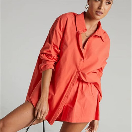 Damska koszula oversize - Pomarańczowy S ze sklepu Intimica.pl w kategorii Koszule damskie - zdjęcie 186415982