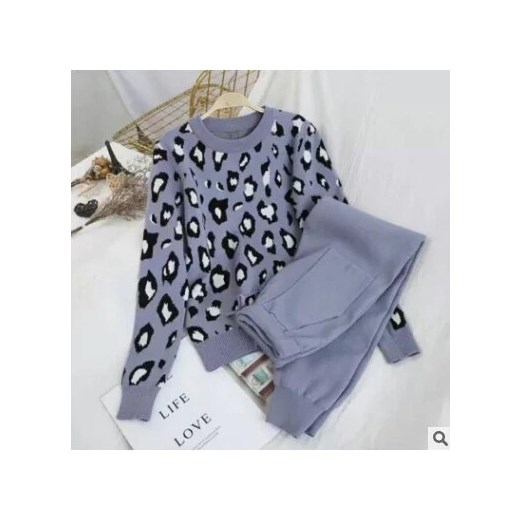 Damski komplet domowy z panterką - Szary S ze sklepu Intimica.pl w kategorii Komplety i garnitury damskie - zdjęcie 186416073