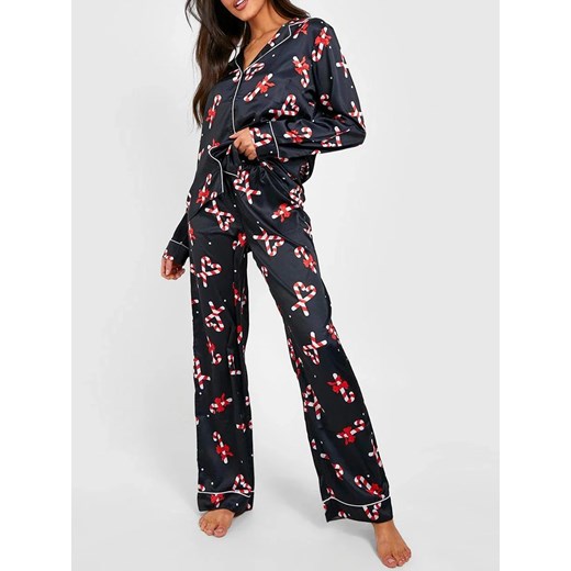 Damski komplet piżamowy z motywem świątecznym - Czarny S ze sklepu Intimica.pl w kategorii Piżamy damskie - zdjęcie 186416083