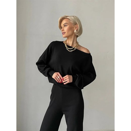 Elegancki domowy komplet damski - Czarny Uniwersalny ze sklepu Intimica.pl w kategorii Komplety i garnitury damskie - zdjęcie 186417302