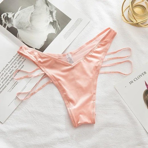 Figi z paskami - Jasnoróżowy S/M ze sklepu Intimica.pl w kategorii Majtki damskie - zdjęcie 186417471